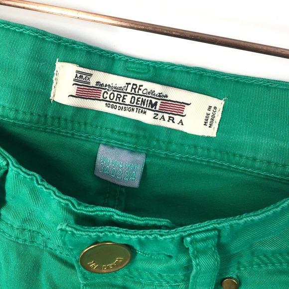 ZARA TRF Collection 5 pocket Skinny Jean Fit in Green Stretch Cotton EUR34/USA 2 - Picture 4 of 6